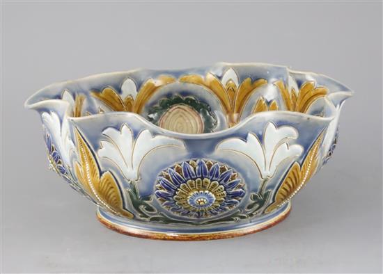 Frank A Butler for Doulton, an unusual lobed bowl, dated 1885, D. 24cm